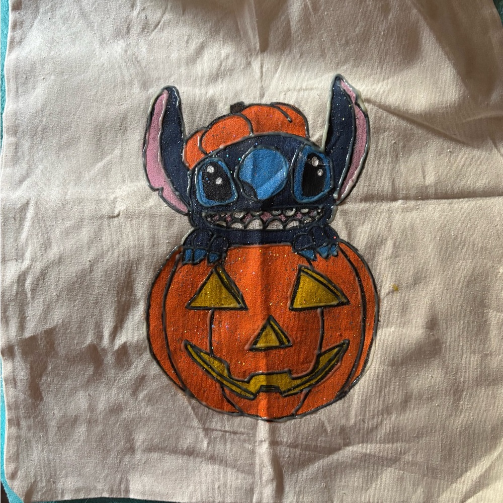 Halloween Stitch Pumpkin Canvas Bag